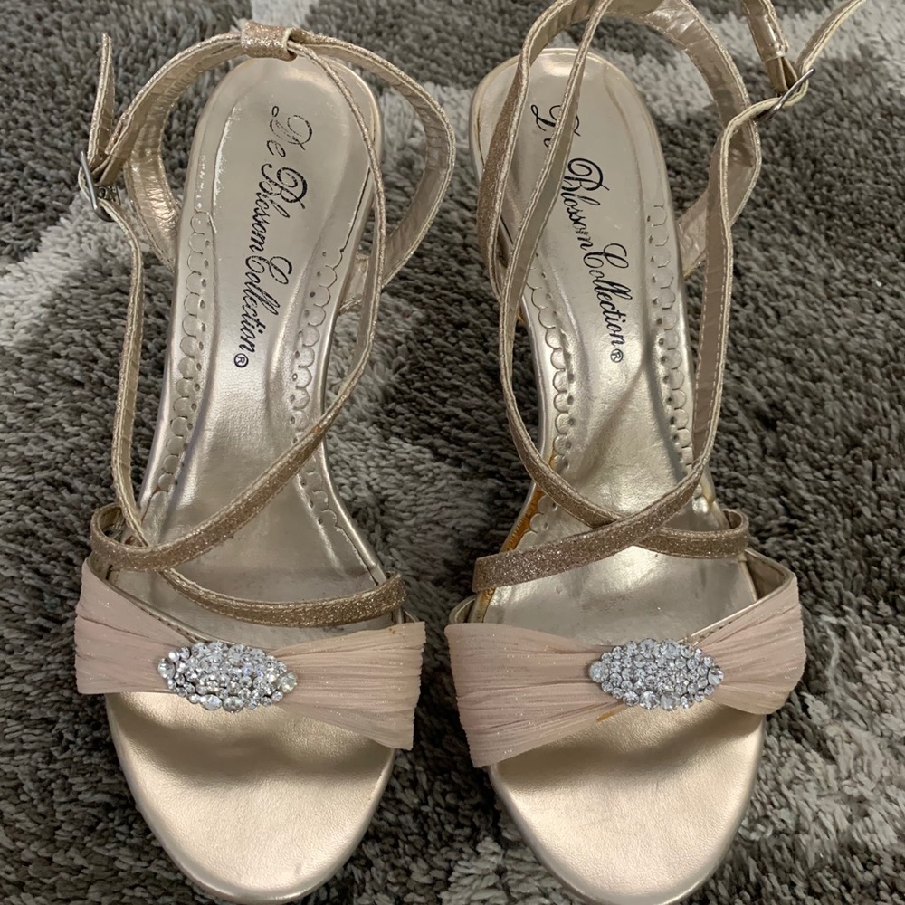 Gold strap heels